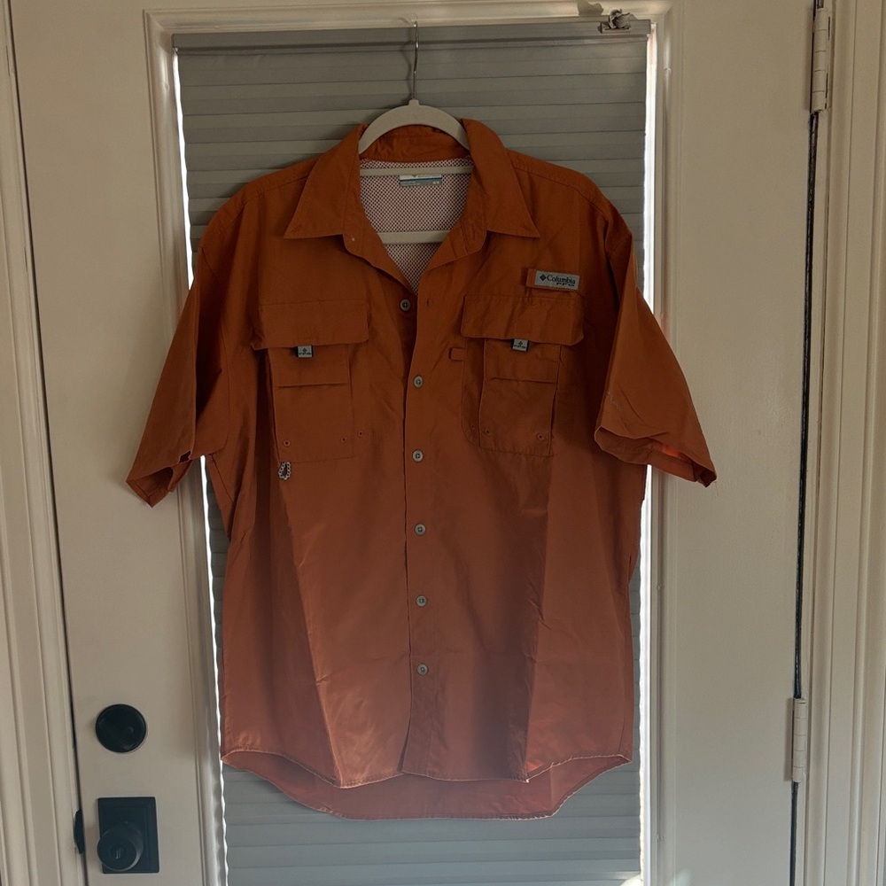 Columbia Burnt Orange Button-Up Shirt